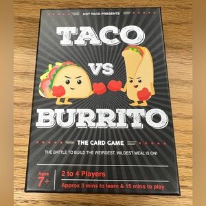 Taco vs Burrito card game, fun, games, all ages, good times, make memories